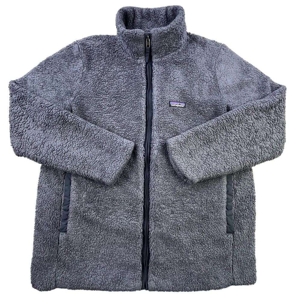 Patagonia Los Gatos Jacket Womens XL Gray Full Zip Sherpa Fleece Hiking Outdoors